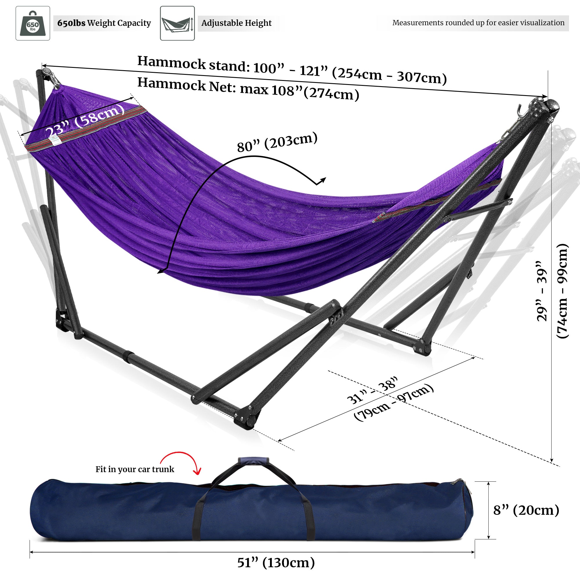 Universal Hammock with Medium Size Stands