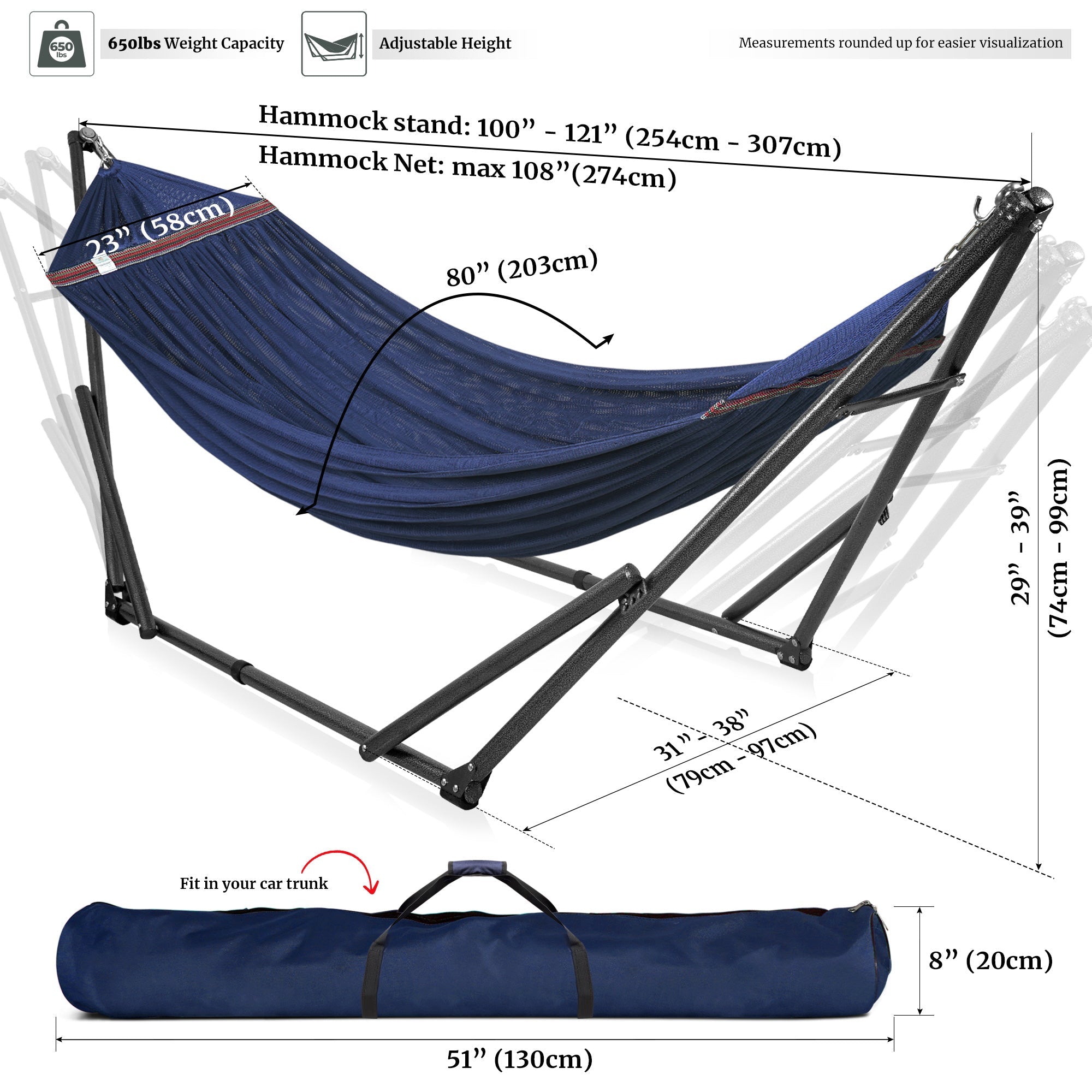 Universal Hammock with Medium Size Stands