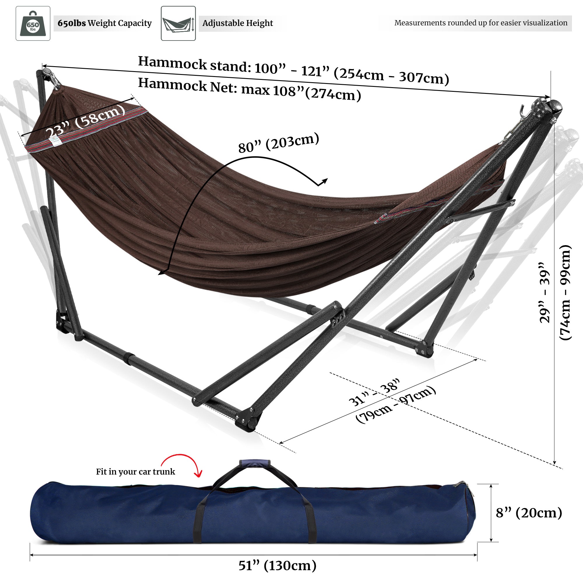 Universal Hammock with Medium Size Stands