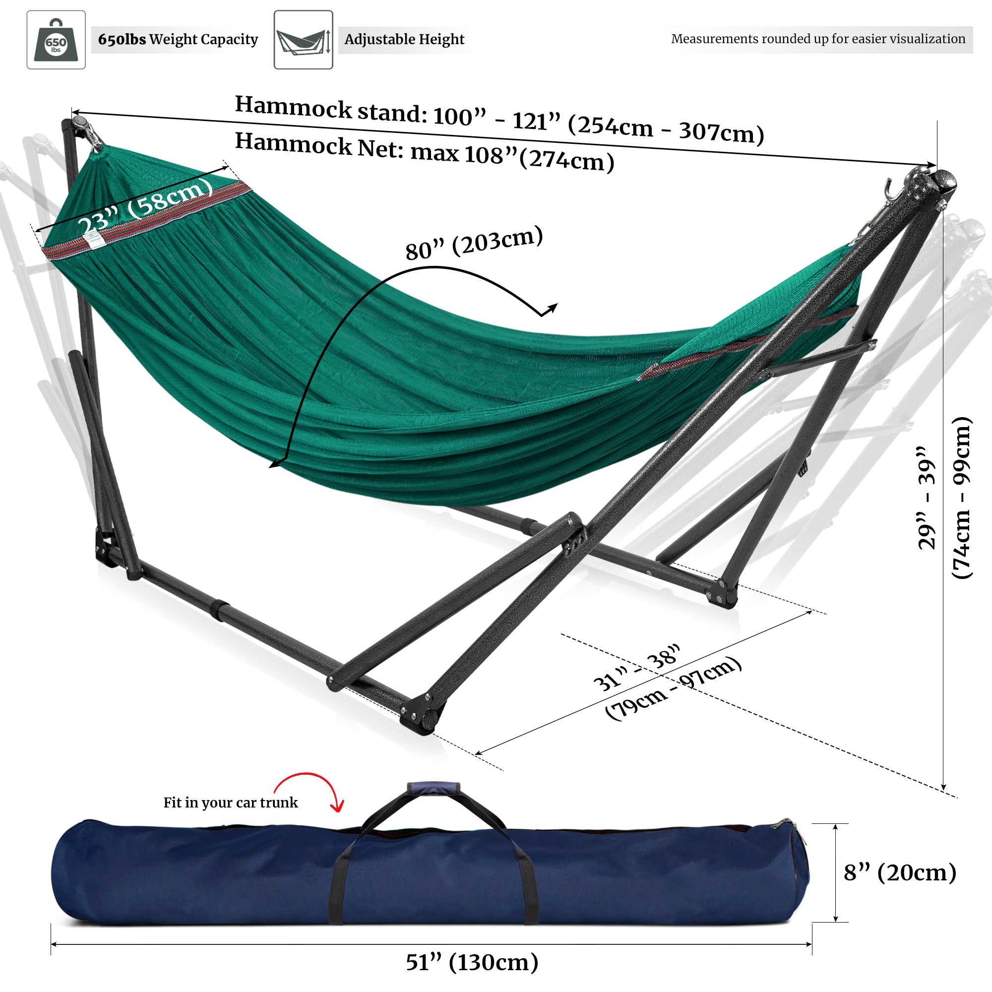 Universal Hammock with Medium Size Stands