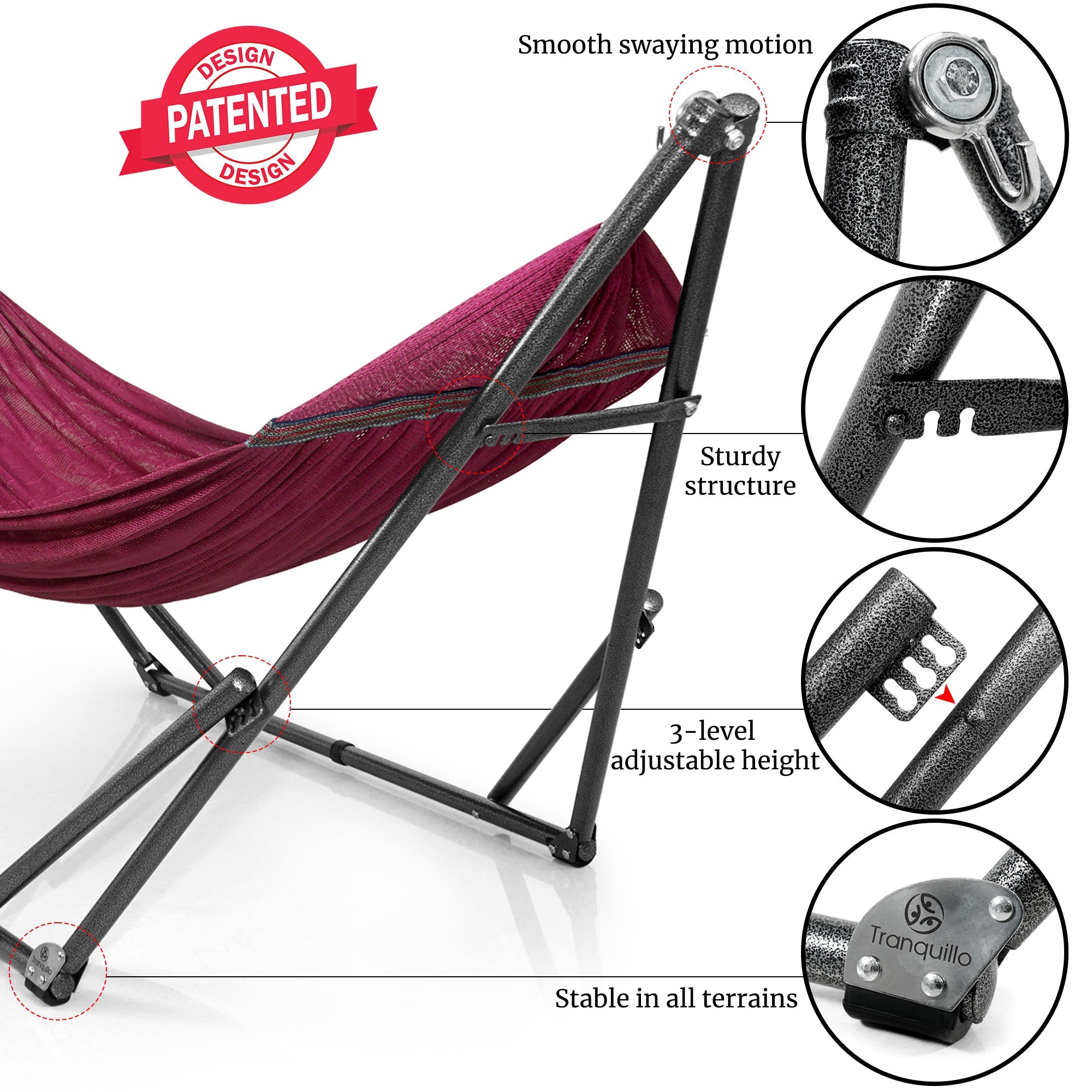 Universal Hammock with Medium Size Stands