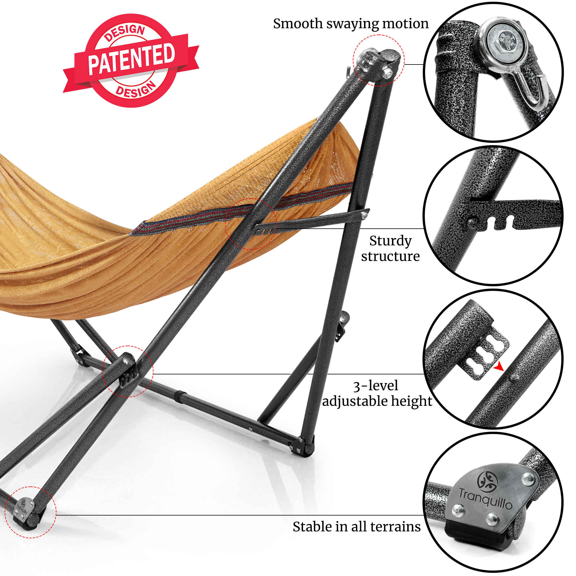 Universal Hammock with Medium Size Stands