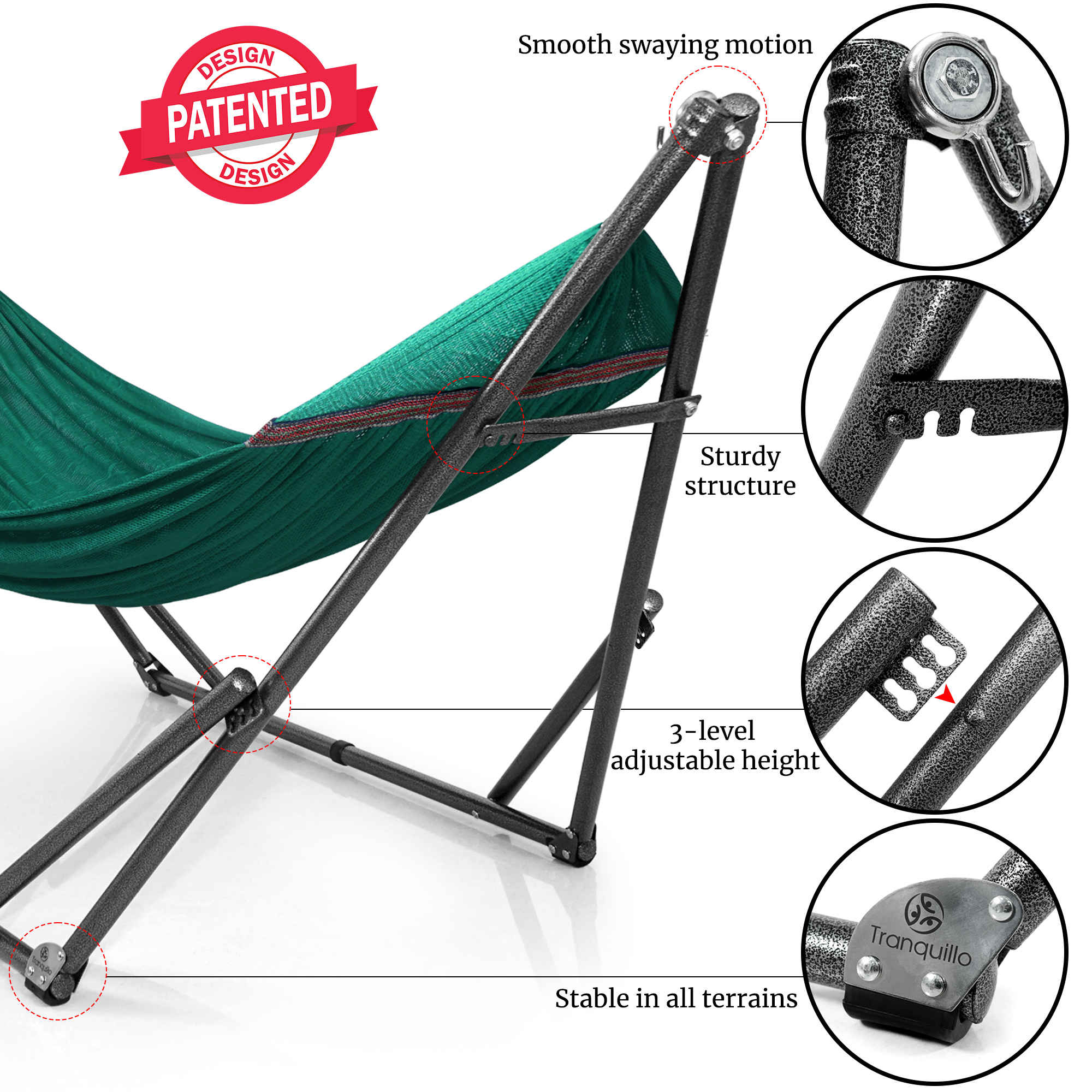 Universal Hammock with Medium Size Stands