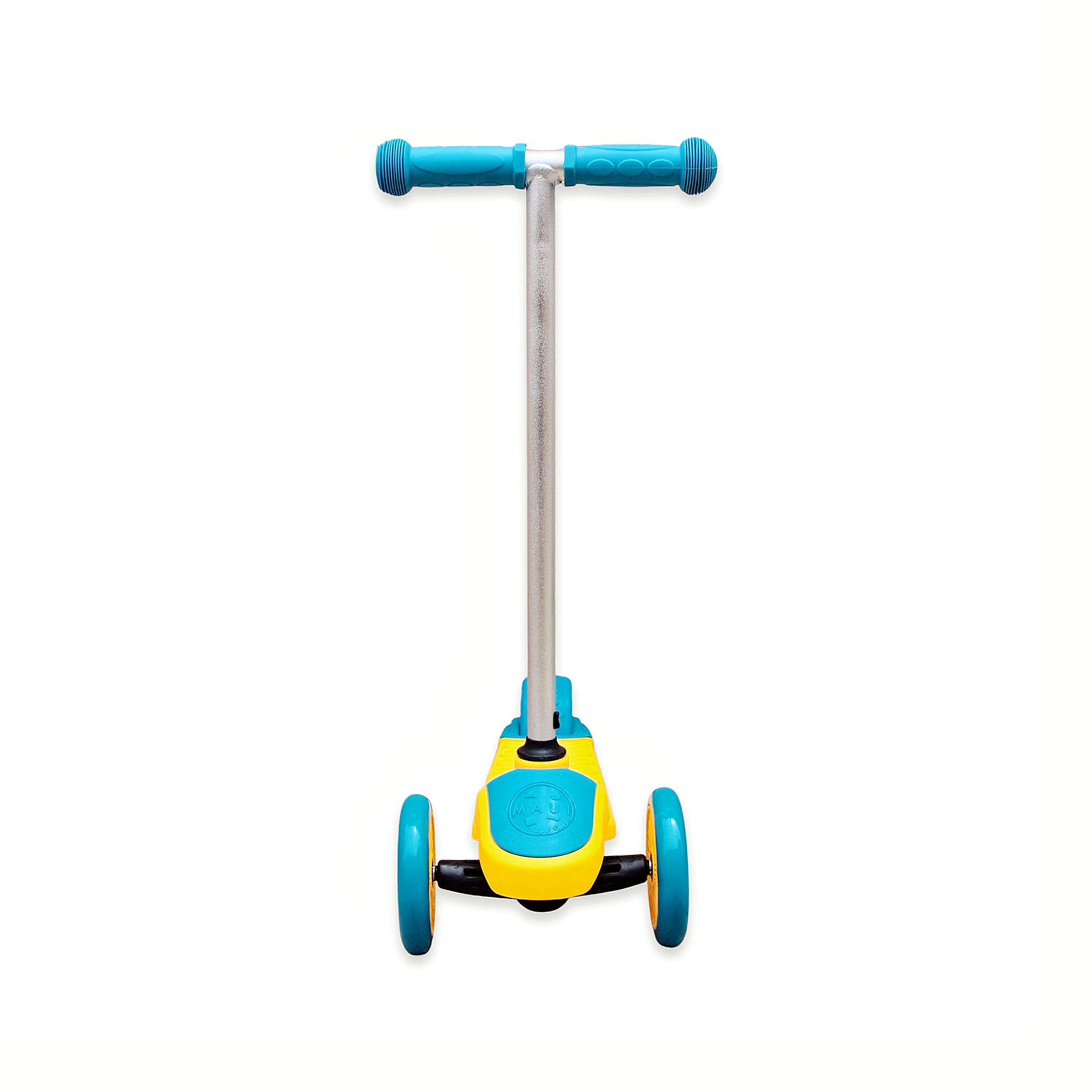 Maui & Sons Kids 3 Wheeled Mini Shark Scooter, Blue & Yellow