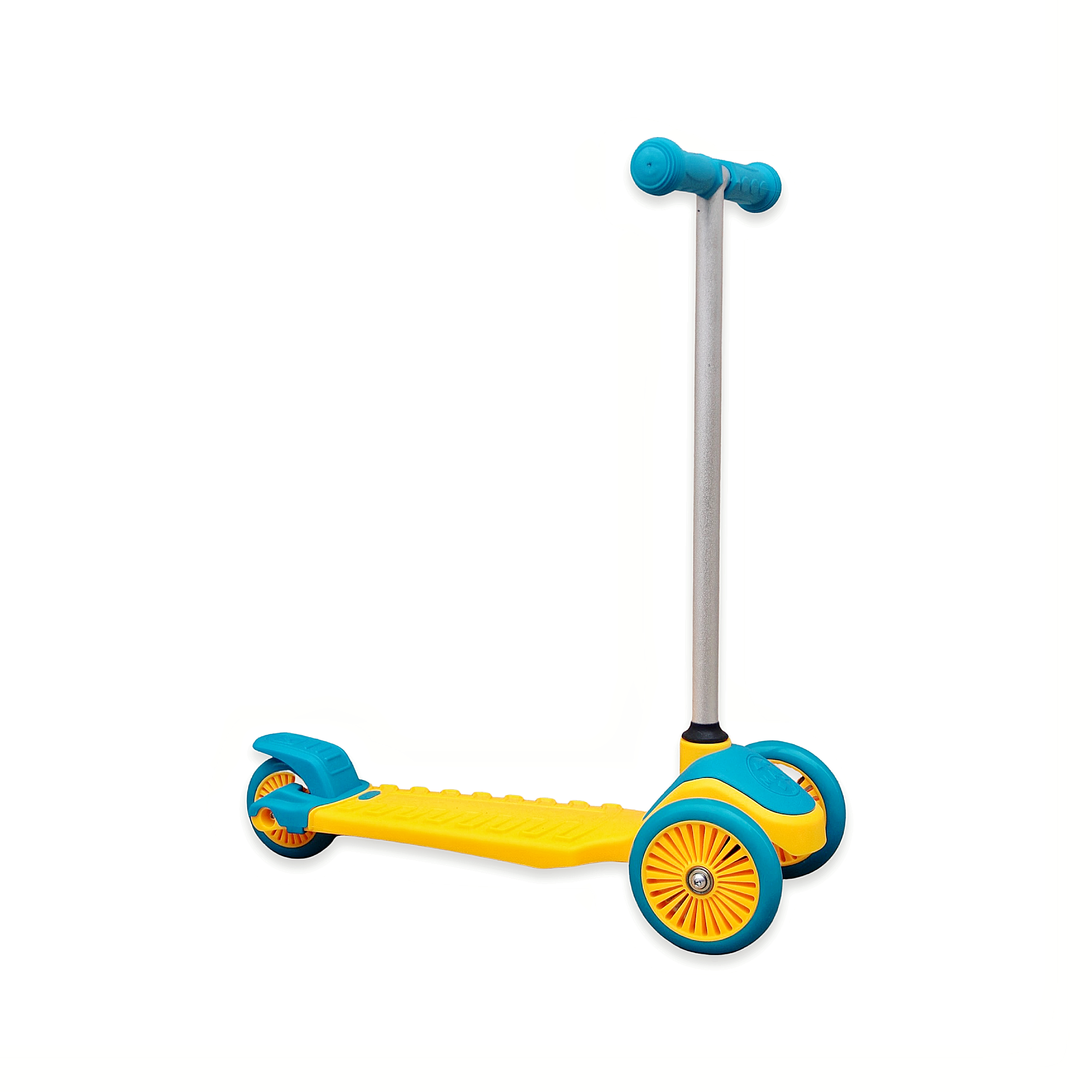 Maui & Sons Kids 3 Wheeled Mini Shark Scooter, Blue & Yellow