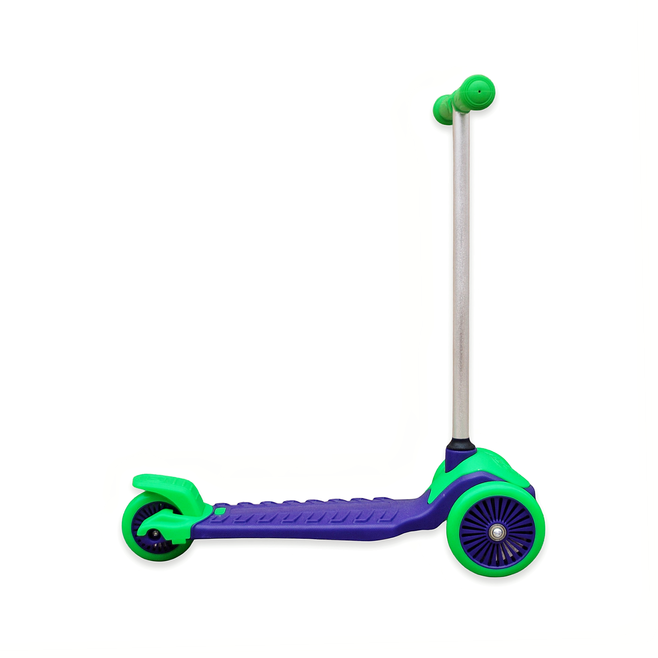 Maui & Sons Kids 3 Wheeled Mini Shark Scooter, Purple & Green