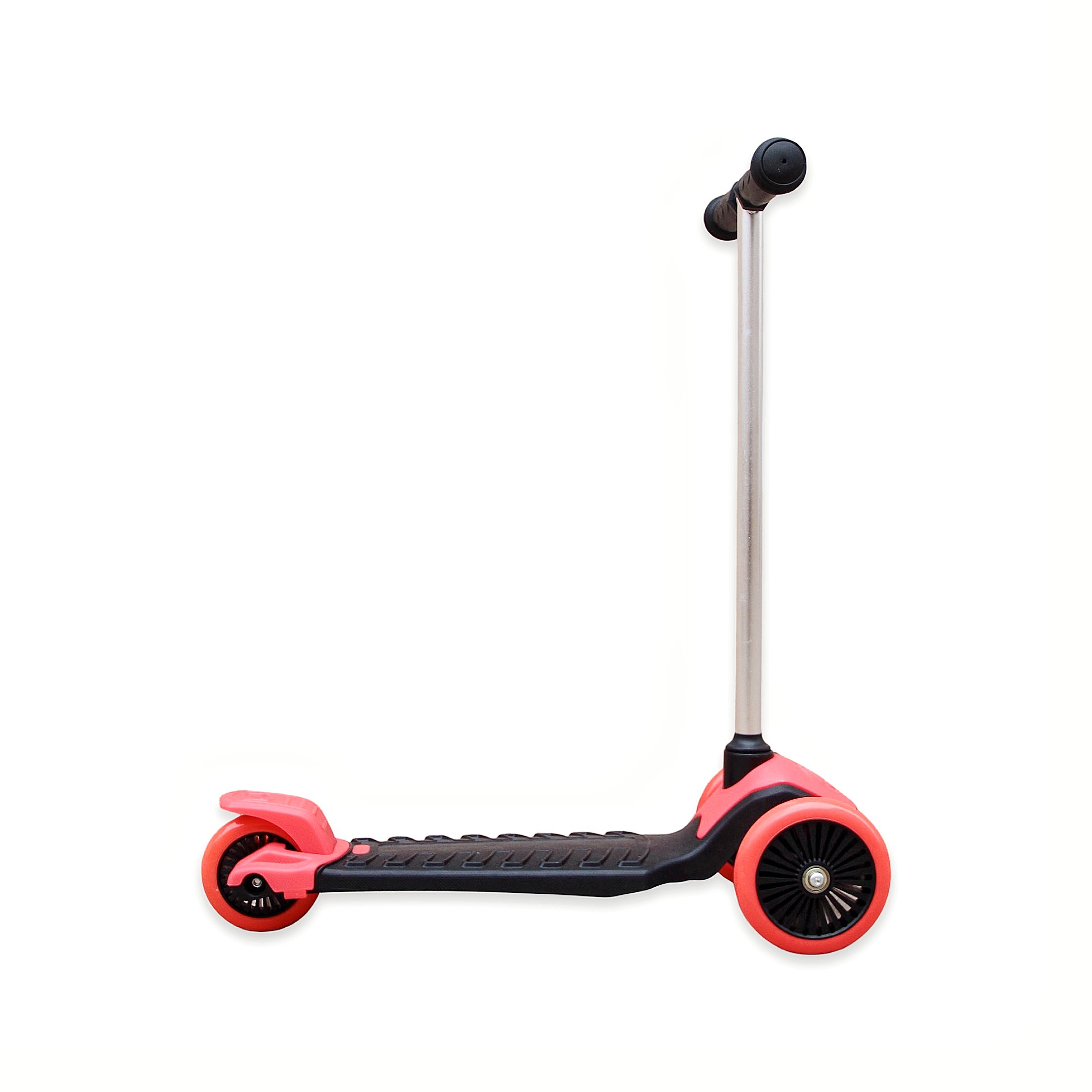 Maui & Sons Kids 3 Wheeled Mini Shark Scooter, Black & Red