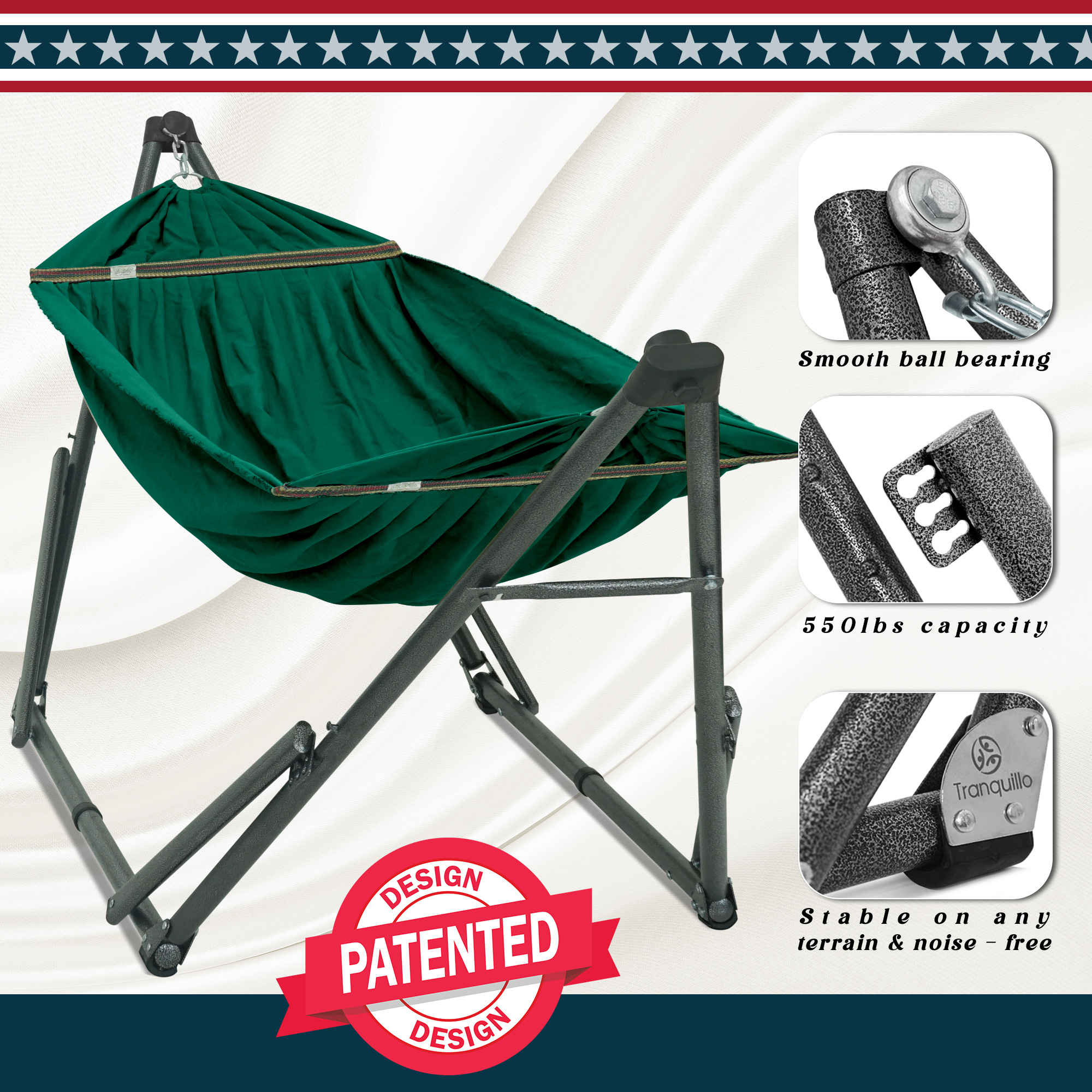 Uniki Canvas Hammock with Stand