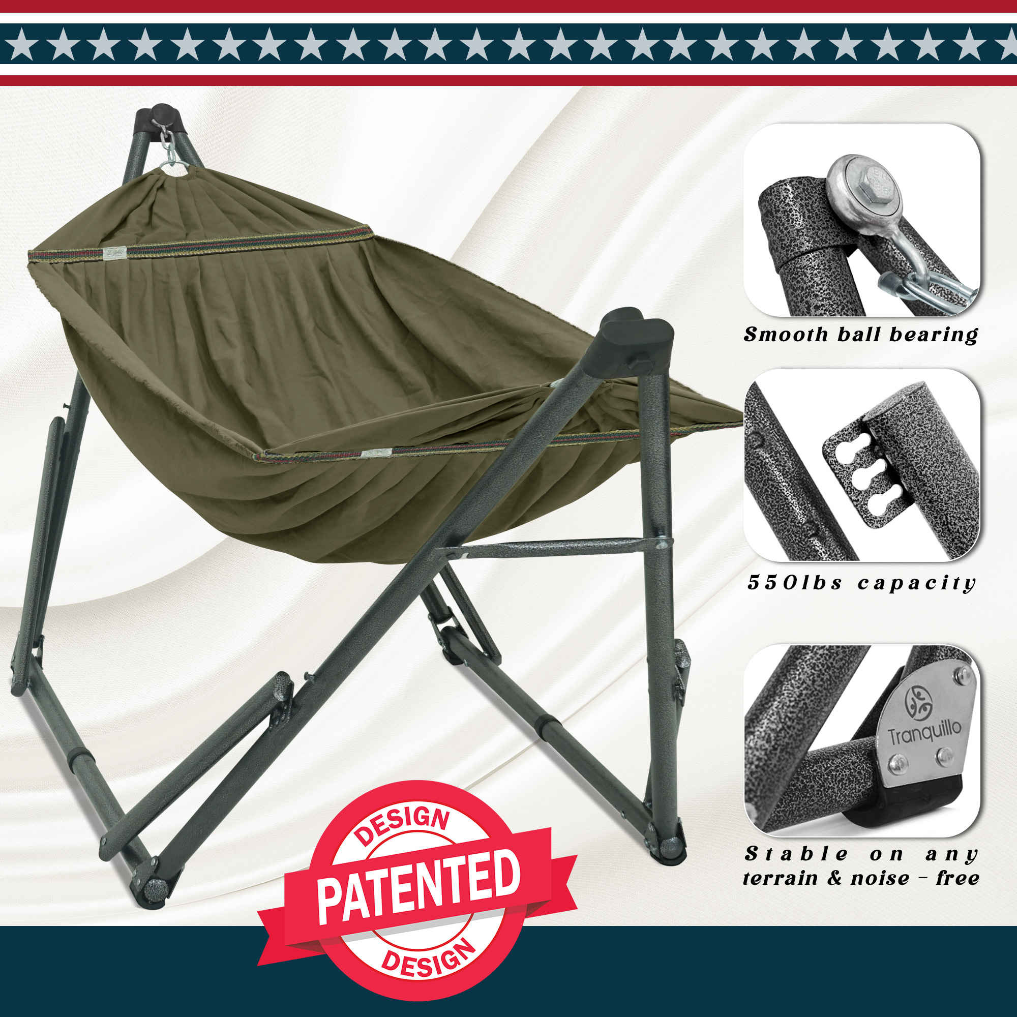 Uniki Canvas Hammock with Stand