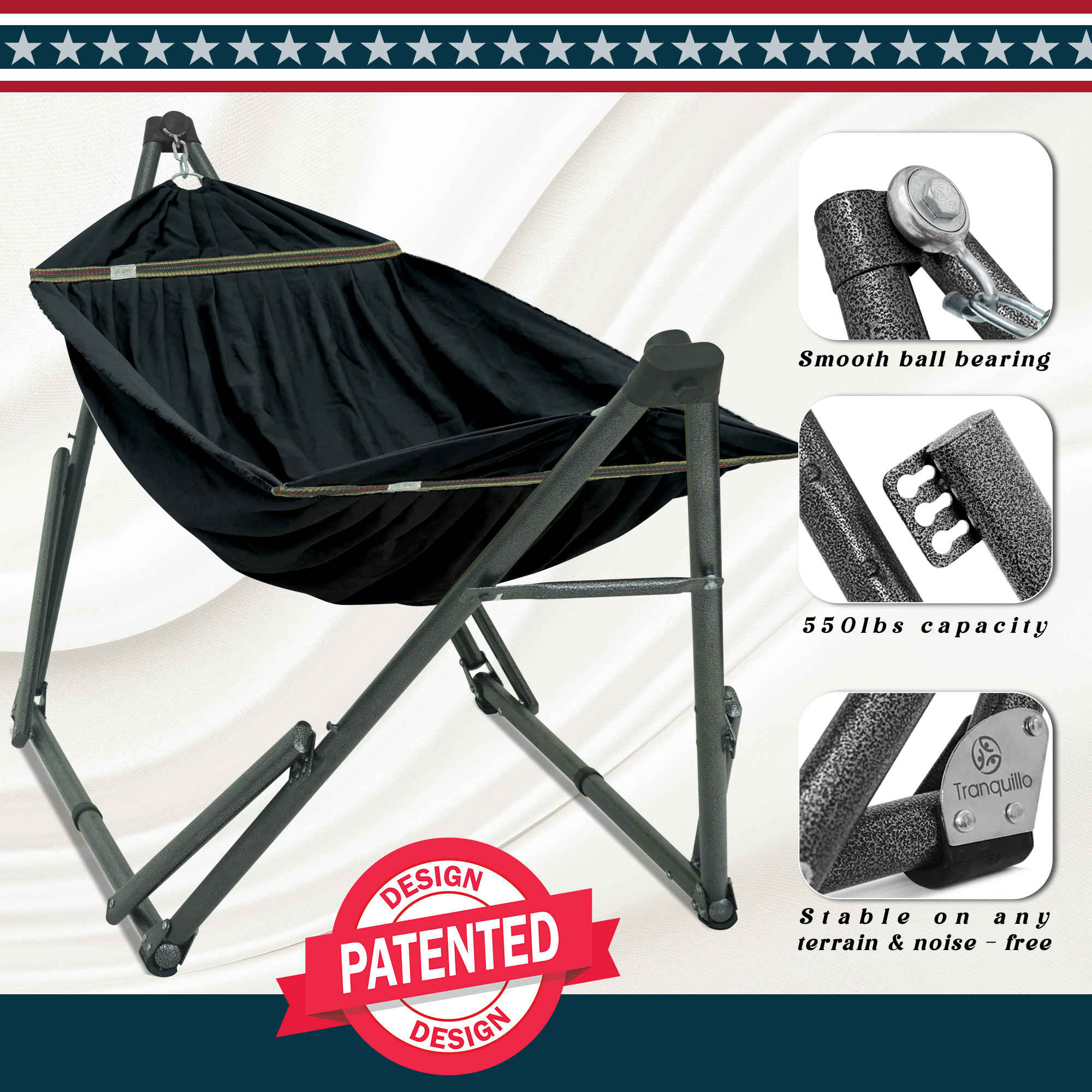 Uniki Canvas Hammock with Stand