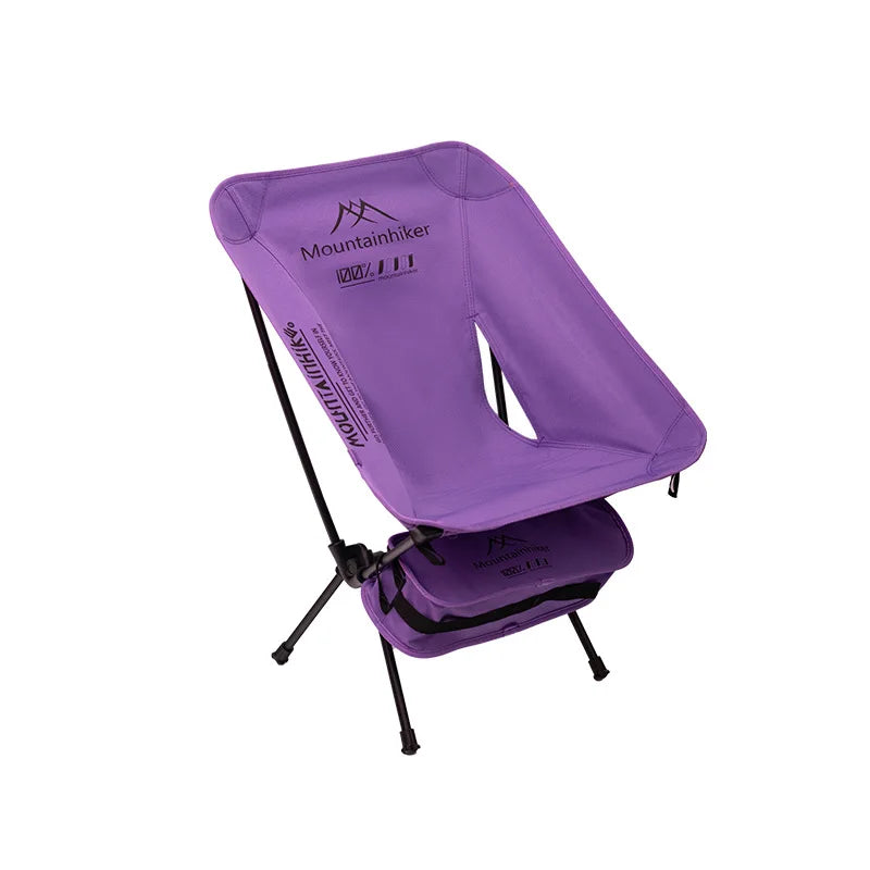 Ultralight Folding Camping Chair, Portable Moon Chair with Carry Bag, Aluminum Frame for Backpacking, Beach, Picnic & Fishing (Purple/Blue/Yellow)