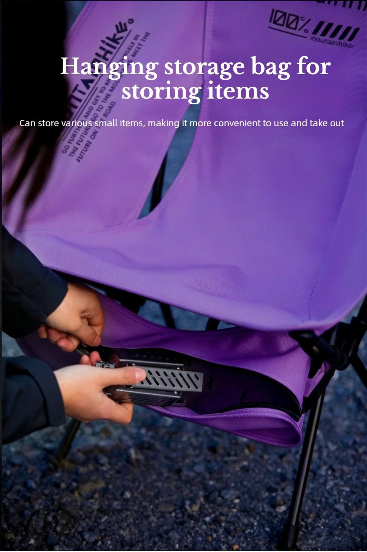 Ultralight Folding Camping Chair, Portable Moon Chair with Carry Bag, Aluminum Frame for Backpacking, Beach, Picnic & Fishing (Purple/Blue/Yellow)