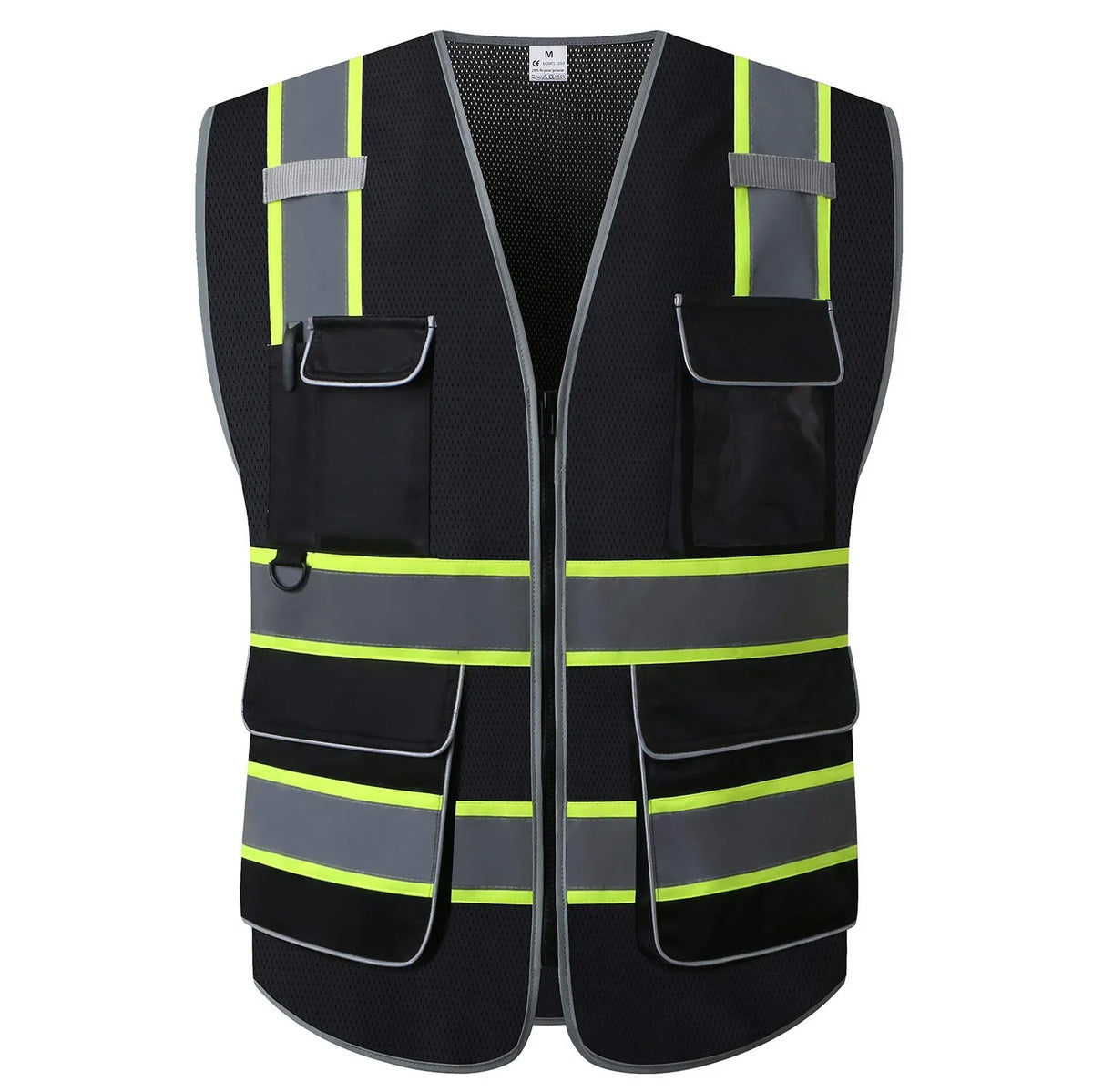 Breathable, Reflective Safety Vest with Zipper & Multiple Pockets