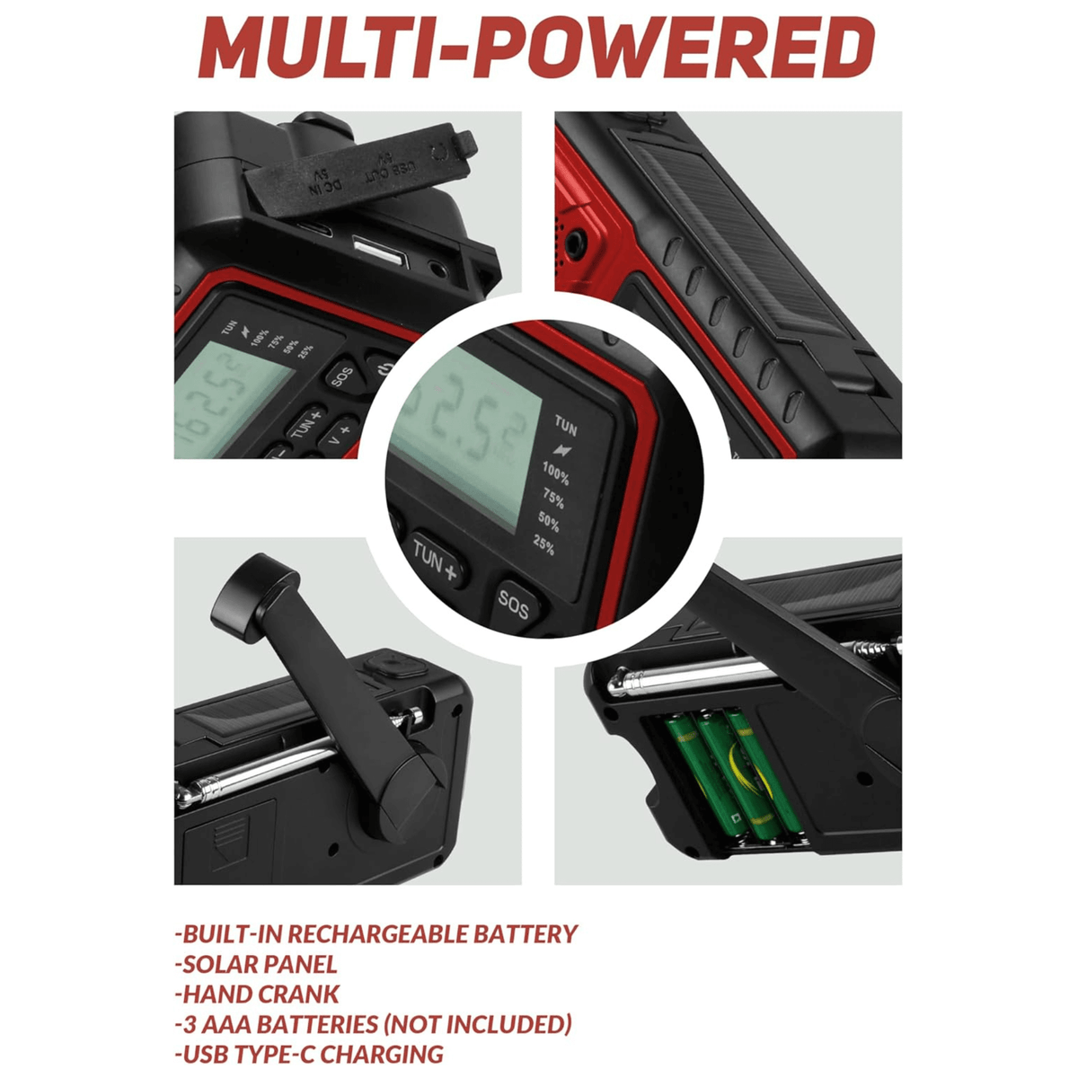 Supersonic Guardian Multi-Powered Emergency Radio with NOAA
