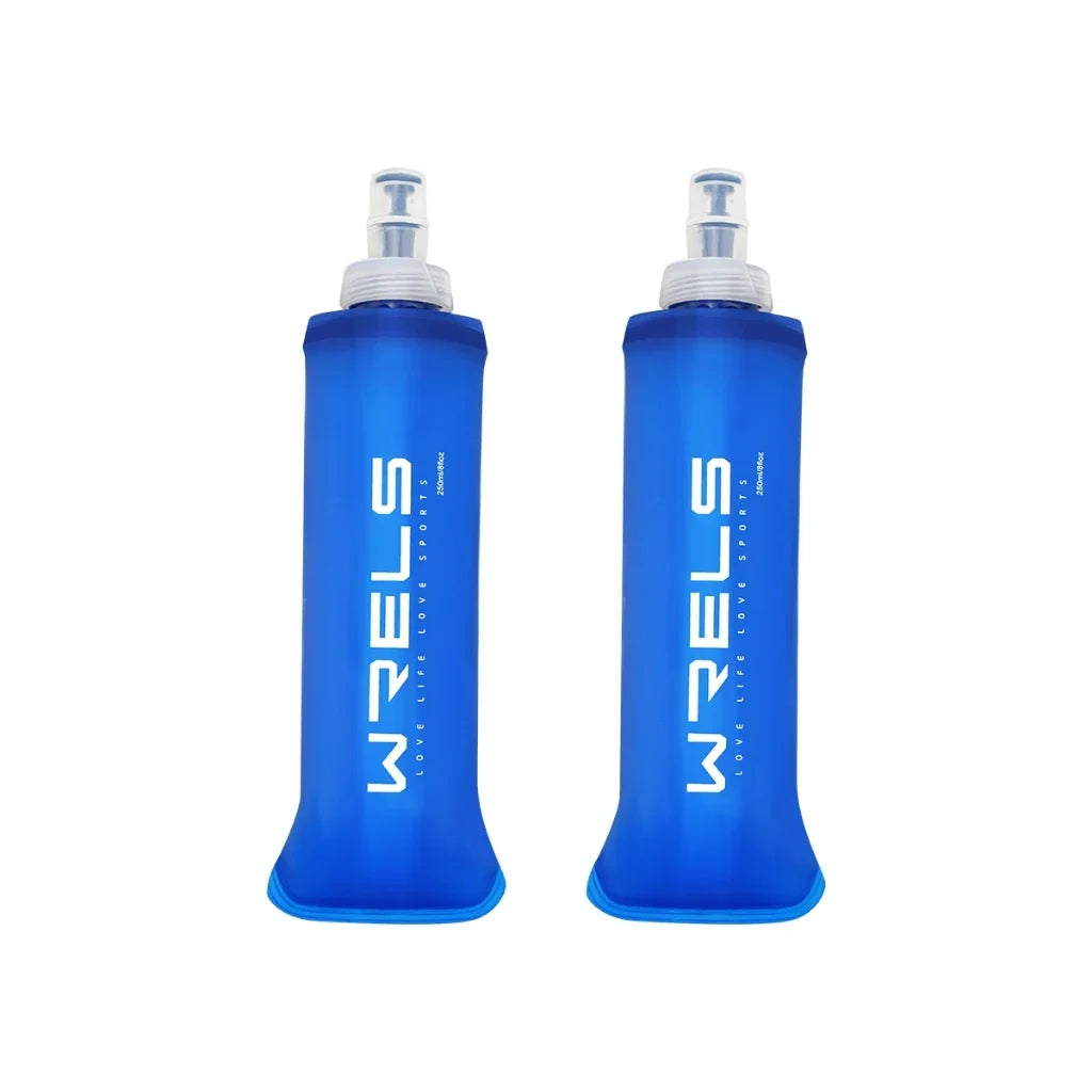 WRELS Folding Water Bottle TPU BPA-Free Collapsible Soft Flask Outdoor Sport Hiking Camping Running Portable Soft Water Bottle