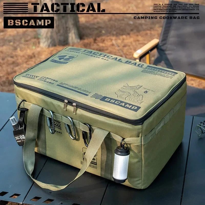 30-42L Tactical Camping Storage Bag - Insulated Folding Box for Picnic, Tableware & Field Equipment Waterproof