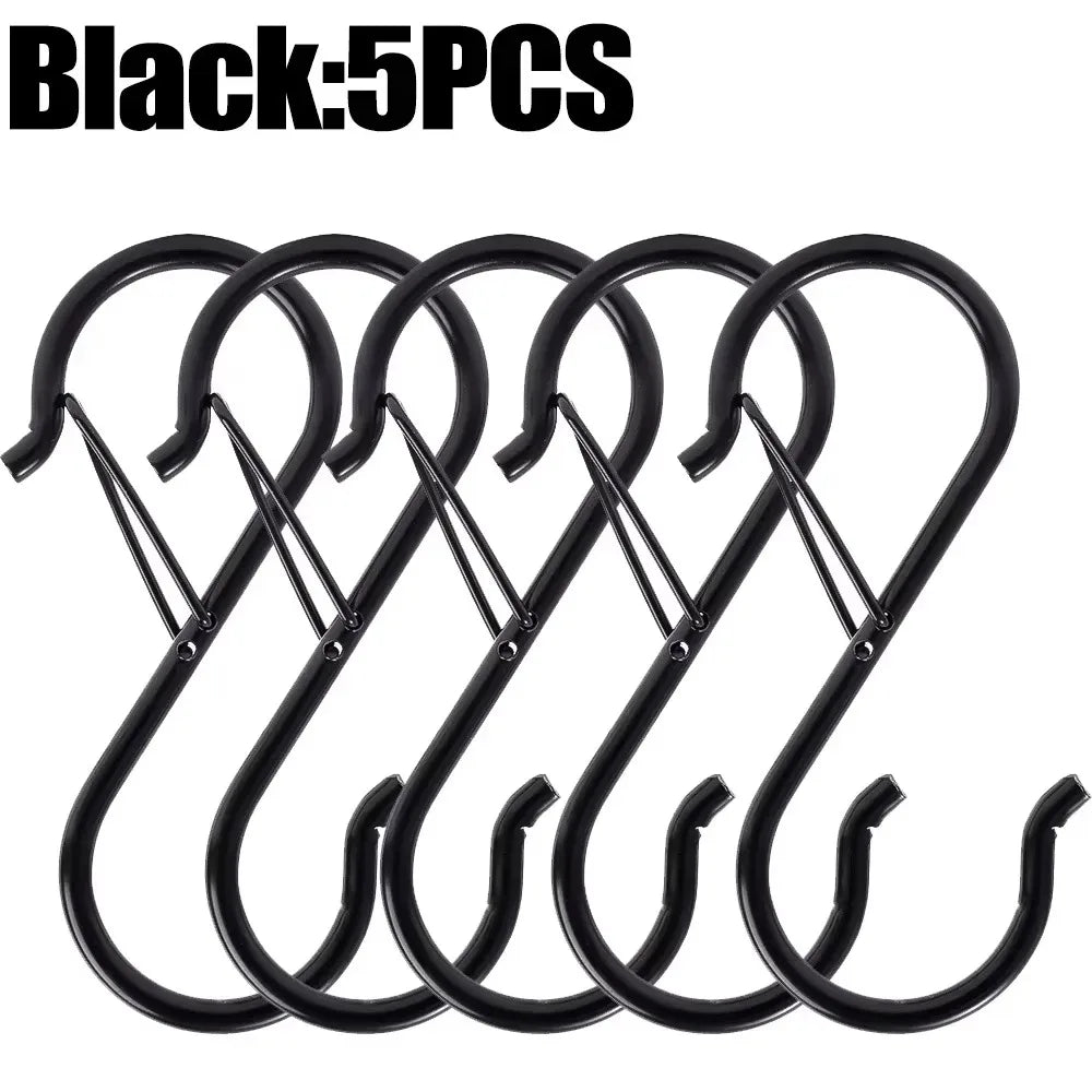 Mini S-Type Carabiner Clips, Dual Gate Snap Hooks for Backpacks, Keychains, Zipper Pulls & DIY Crafts (Multiple Sizes & Colors)