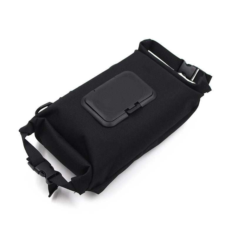 Outdoor camping wet tissue paper box camouflage waterproof canvas tissue bag square hand-held tissue storage bag
