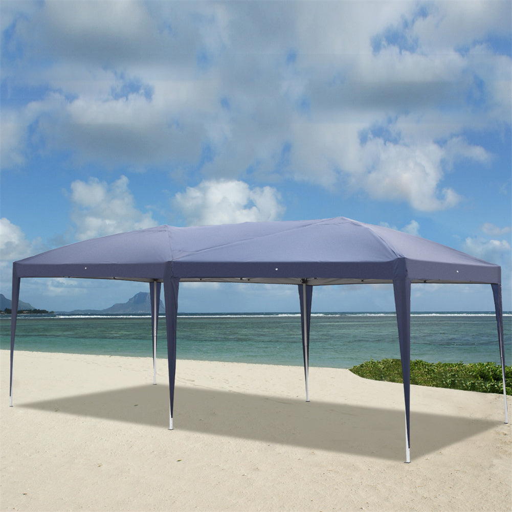 US Outdoor Folding Tent Adjustable Height Camping Waterproof Sun Shelter Tent 3 x 6m Blue