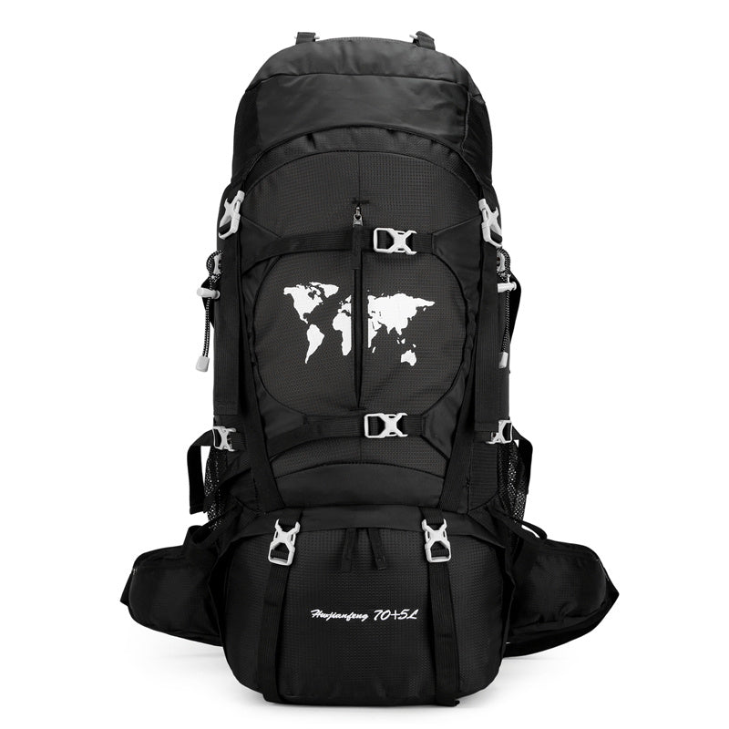 Climbing Bag, Professional Outdoor Large Capacity Backpack, Men's And Women's Hiking Off-road Backpack With Bracket, Travel Camping Backpack