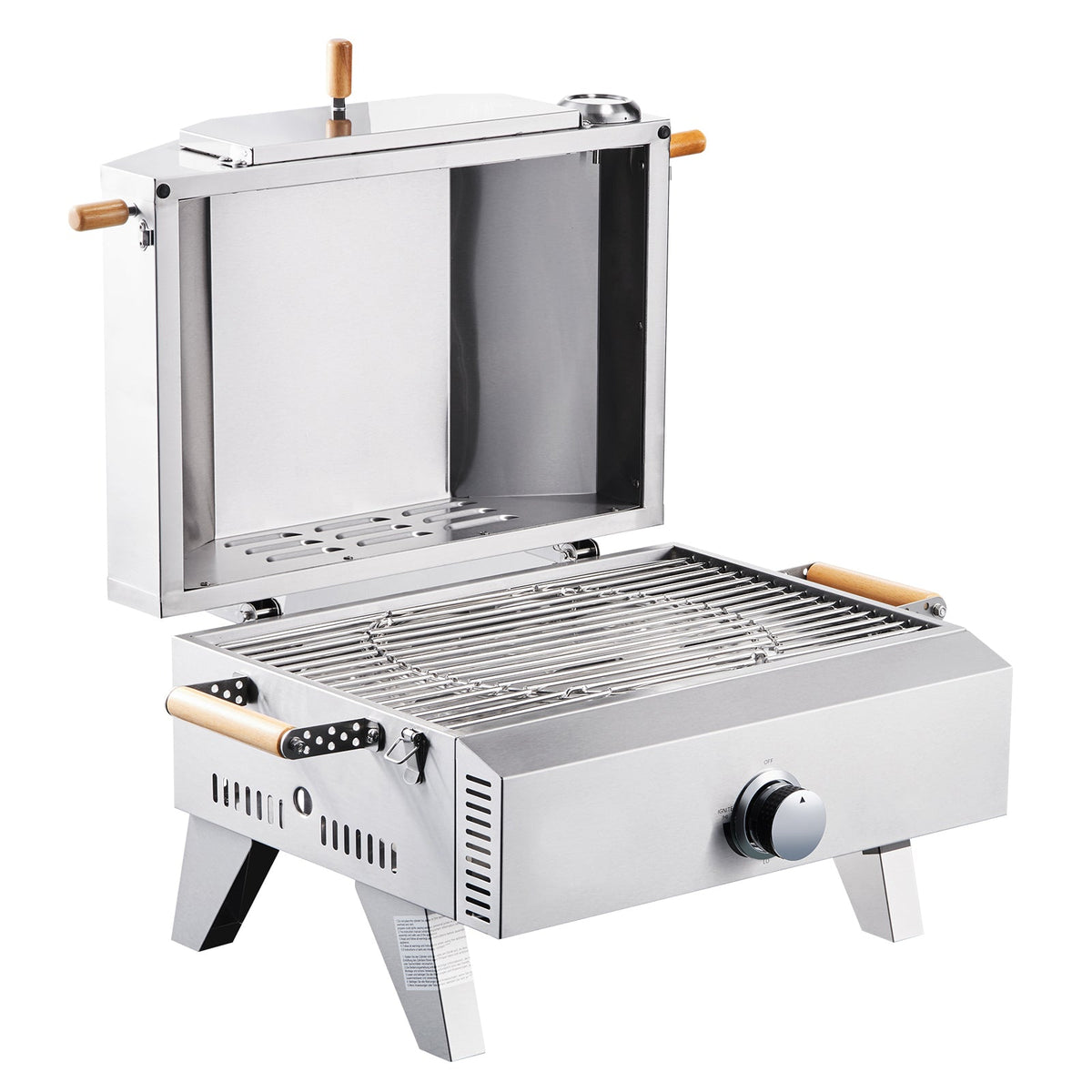 Outdoor Gas Pizza Oven with Thermometer - Stainless Steel