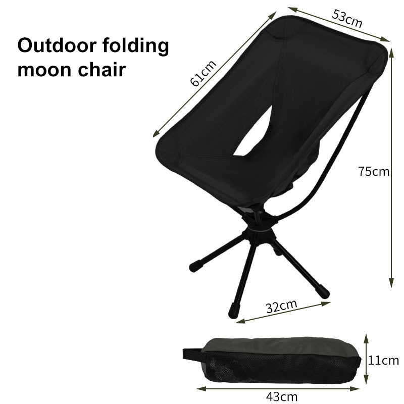 Outdoor Camping Picnic Folding Chair Umbrella Chair Aluminum Lightweight Portable Backrest Moon Chair