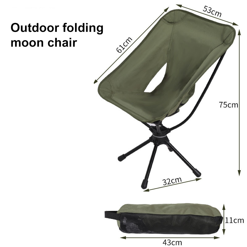 Outdoor Camping Picnic Folding Chair Umbrella Chair Aluminum Lightweight Portable Backrest Moon Chair