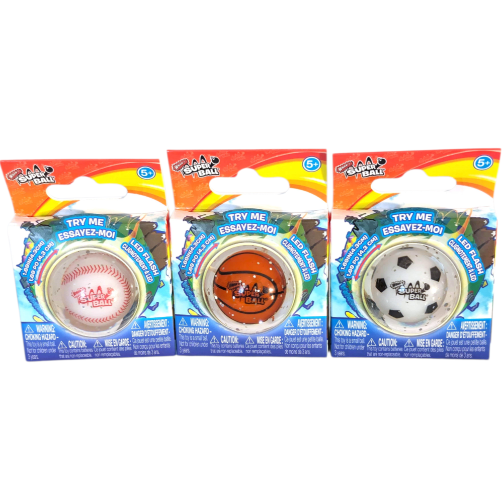 Super Ball LED Sport, 3 Pack with Baseball, Soccer & Basketball