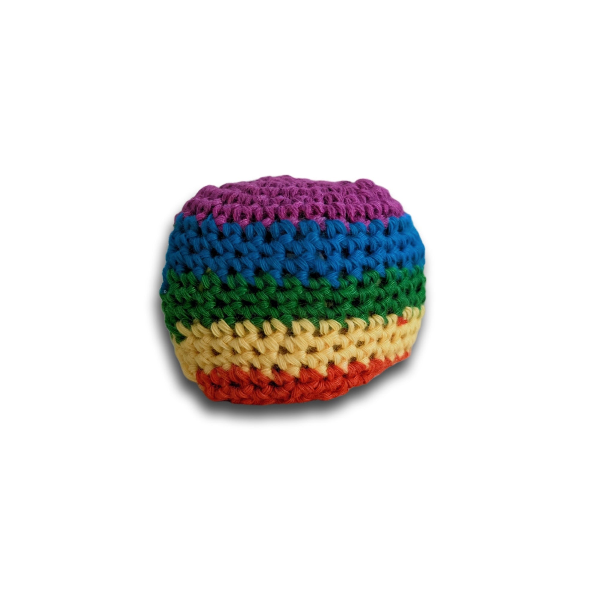 Rainbow Crochet Footbag Kick Sack 2in Acrylic Sealed Liner Economy Footbag
