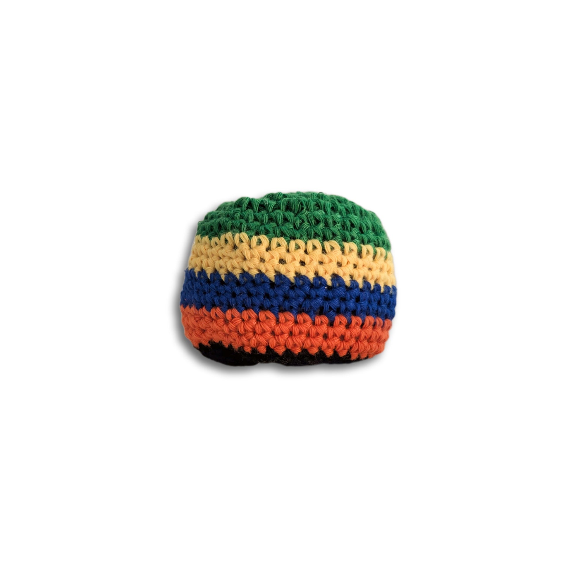 Multicolor 5 Strips Crochet Footbag Kick Sack 2in Acrylic Sealed Liner Economy Footbag
