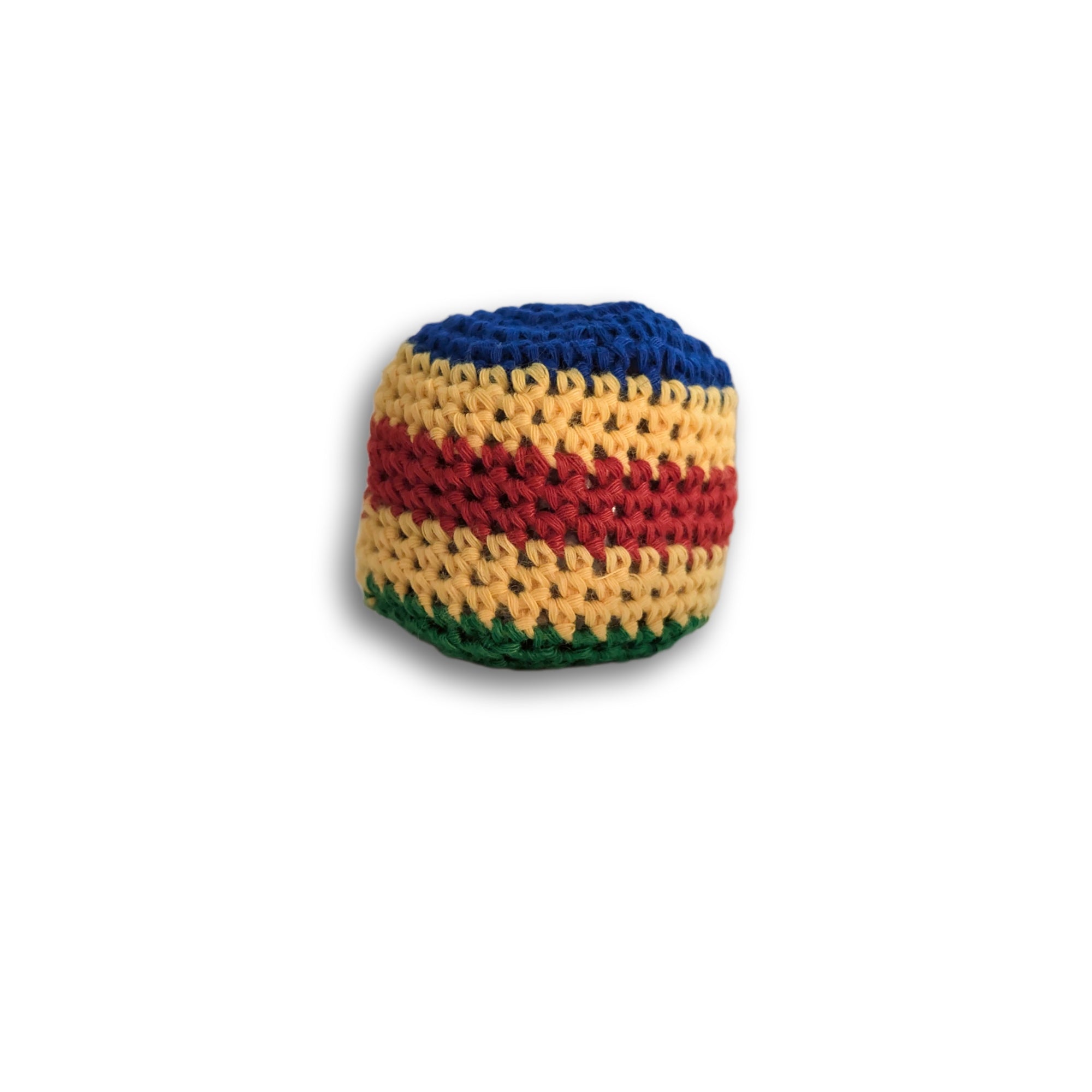 4 Colors Striped Crochet Footbag Kick Sack 2in Acrylic Sealed Liner Economy Footbag