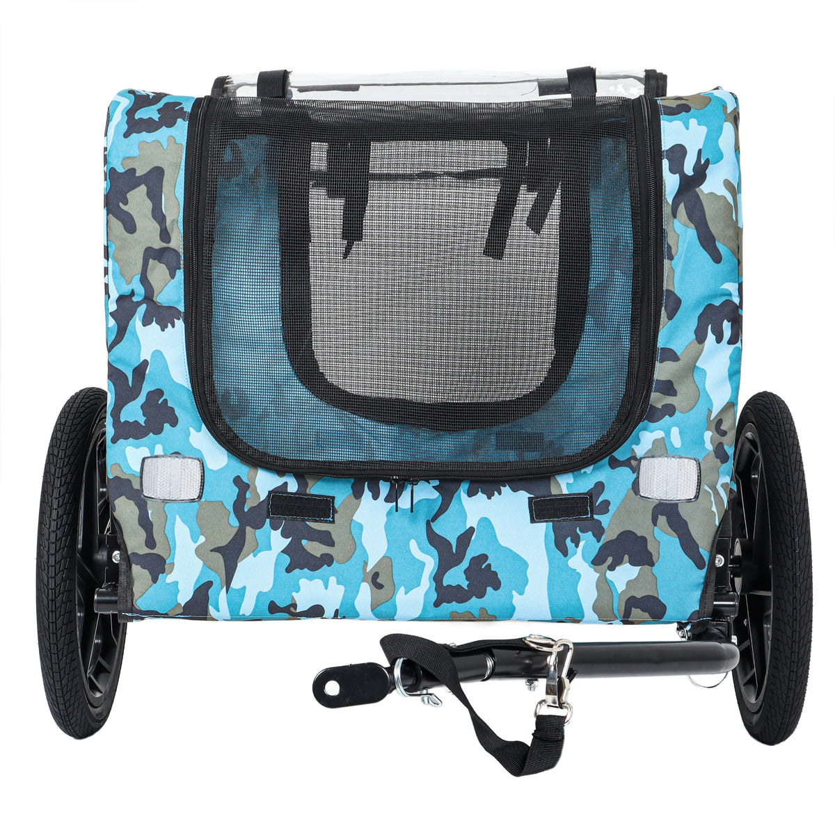 Outdoor Heavy Duty Collapsible Pet Bike Trailer with 16-Inch Wheels
