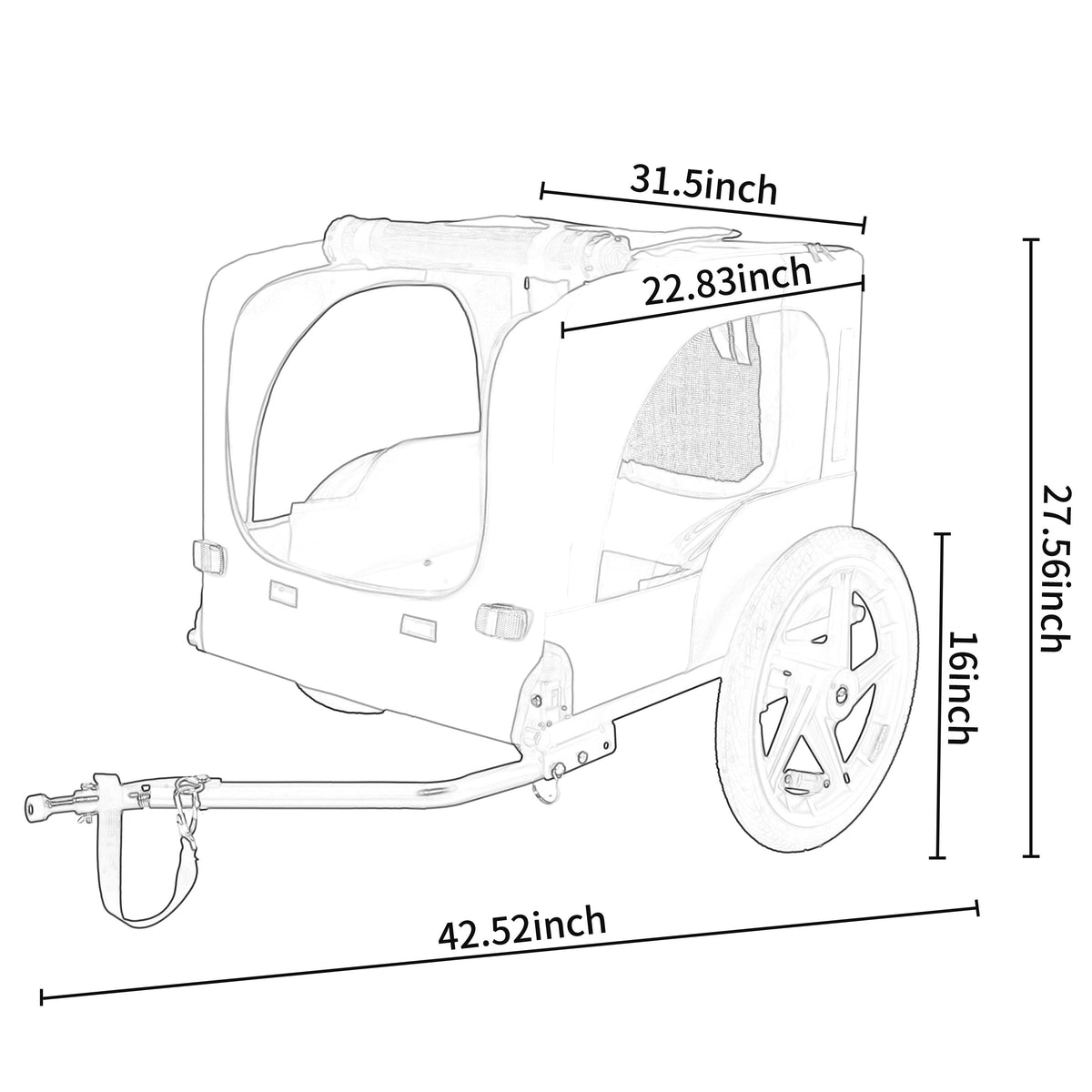 Outdoor Heavy Duty Collapsible Pet Bike Trailer