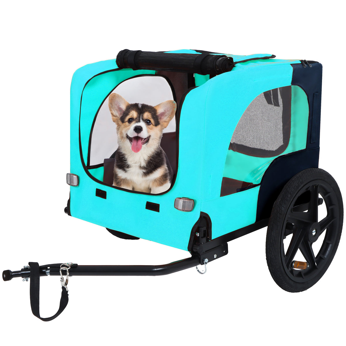 Pet Bike Trailer with Steel Frame and Waterproof Canopy - Outdoor
