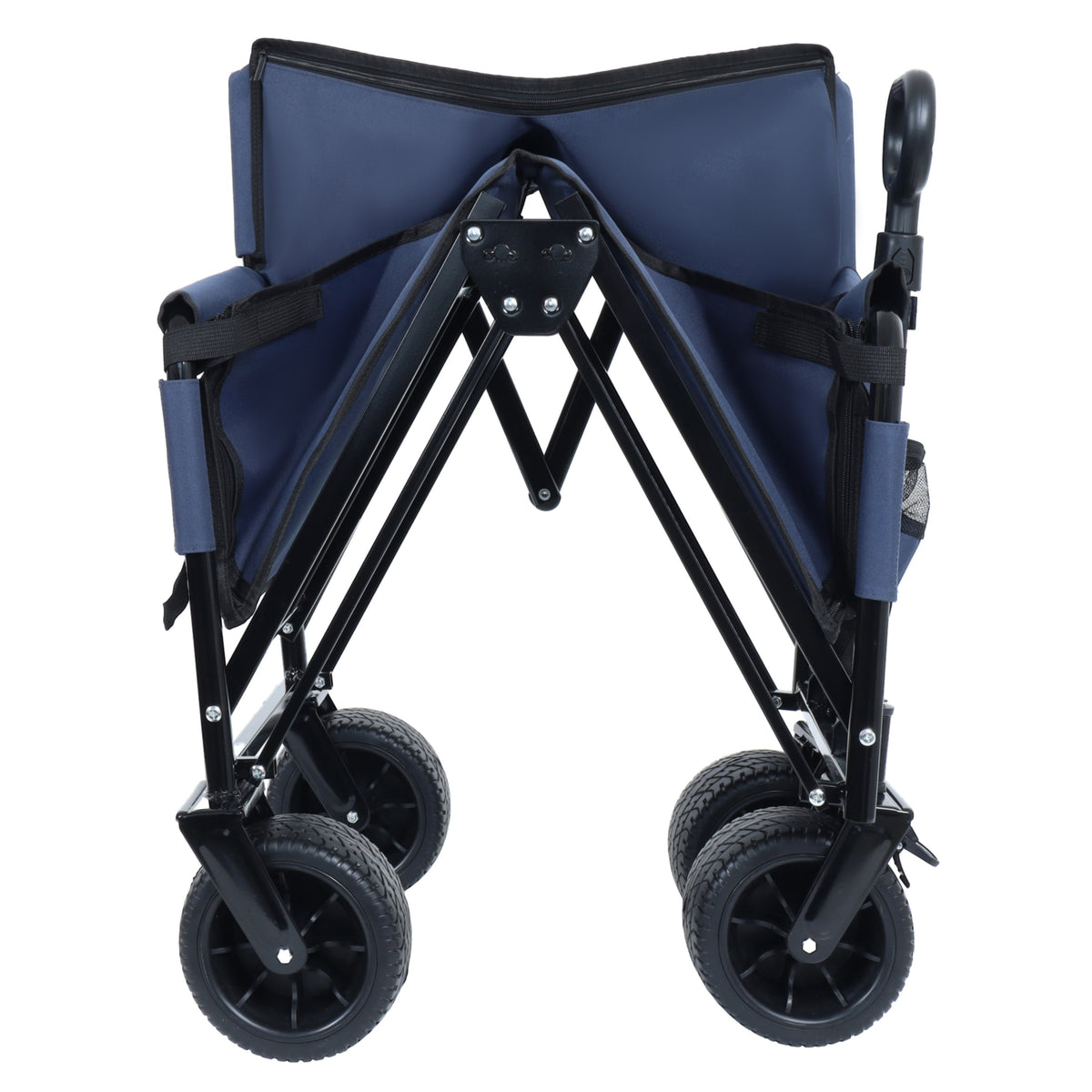 3-in-1 Convertible Folding Outdoor Wagon with Bench Seat - Dark Blue