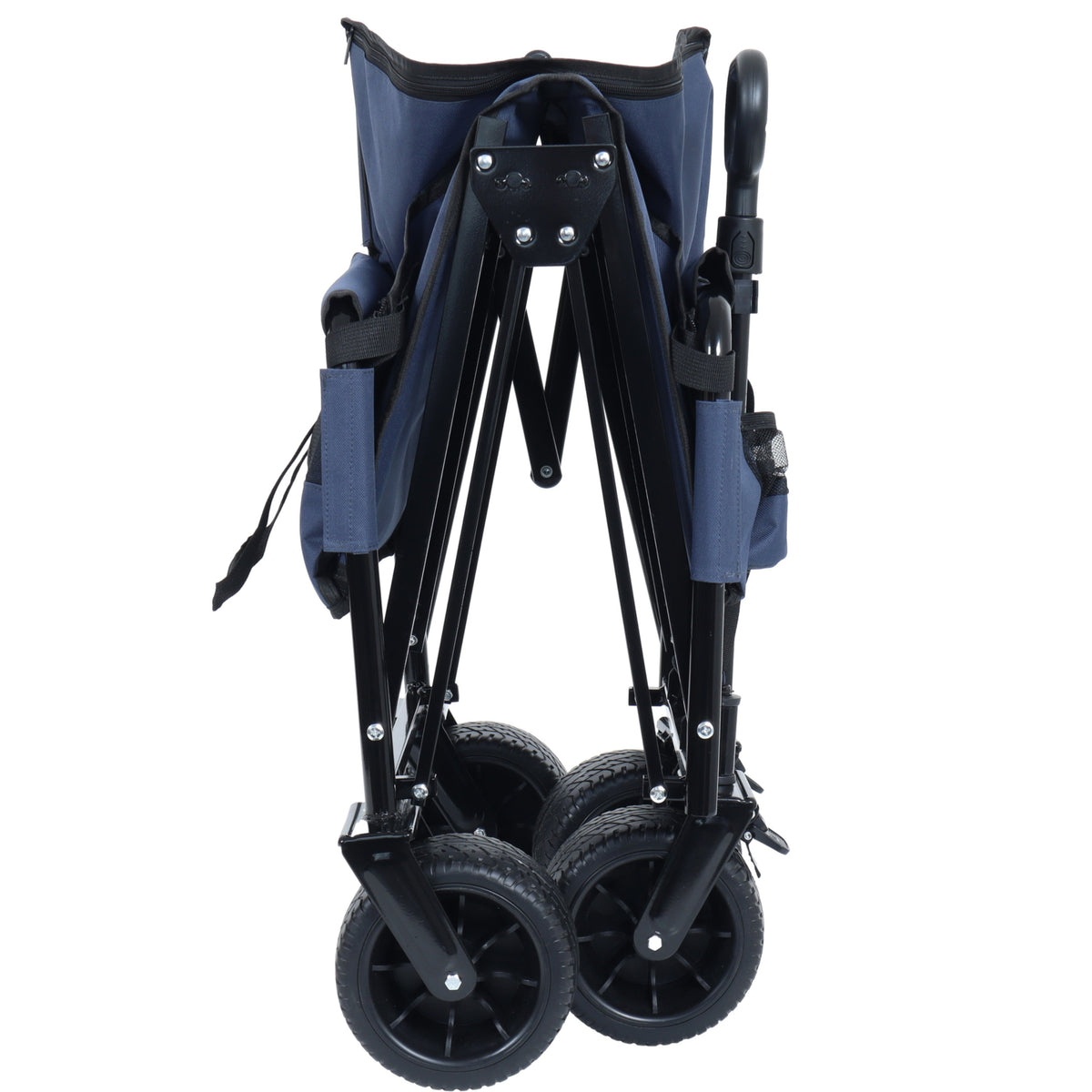 3-in-1 Convertible Folding Outdoor Wagon with Bench Seat - Dark Blue