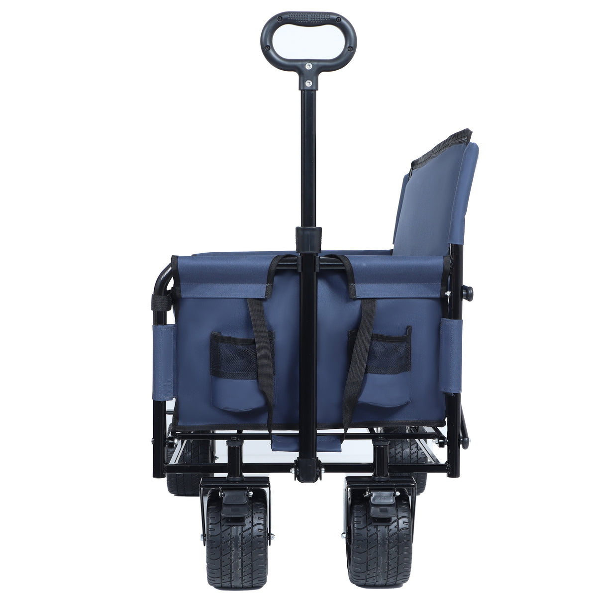 3-in-1 Convertible Folding Outdoor Wagon with Bench Seat - Dark Blue