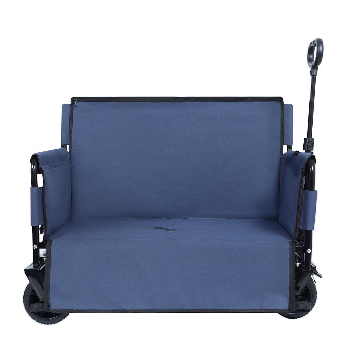 3-in-1 Convertible Folding Outdoor Wagon with Bench Seat - Dark Blue